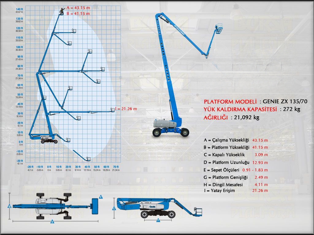 Dizel Eklemli Manlift 43 Metrelik